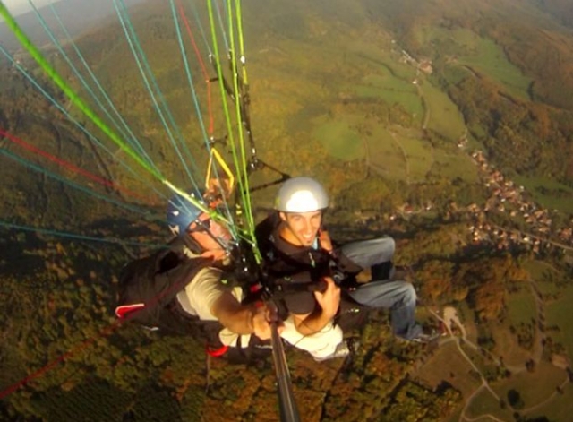 Primer vuelo en parapenle en Alsacia 